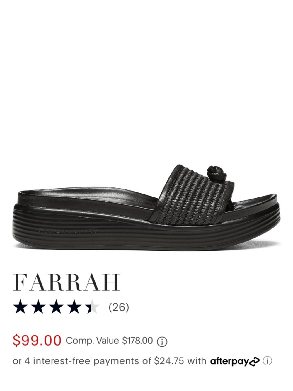 Donald J. Pliner Farrah Black Woven Slide Sandal